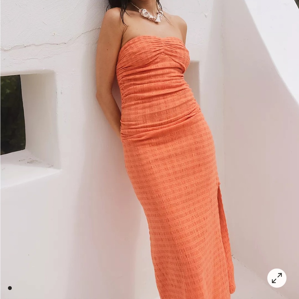 NWT Free People Brandie Midi Dress in Flamingo